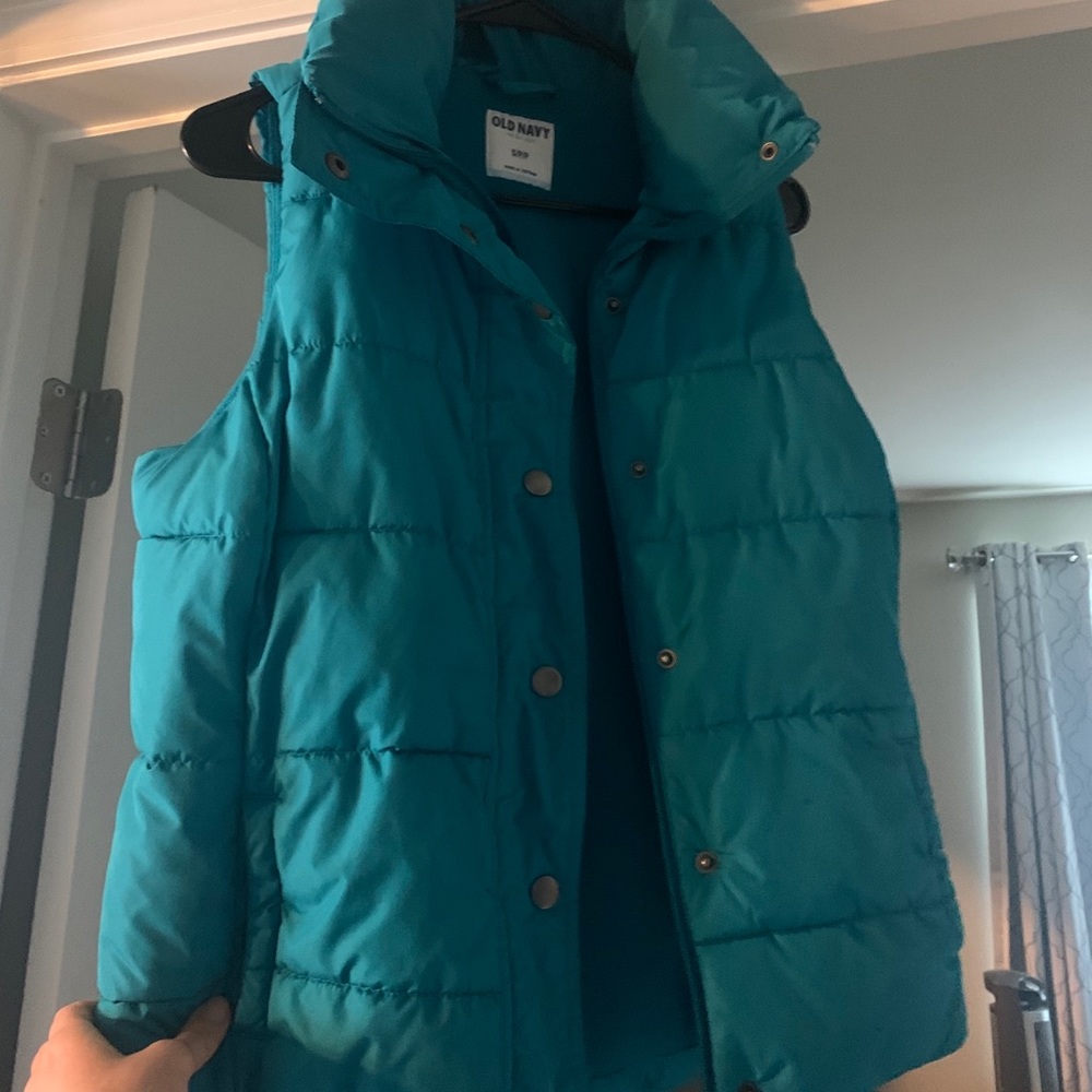 Old navy turquoise puffer vest